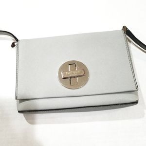 Kate Spade, gray safiano leather crossbody